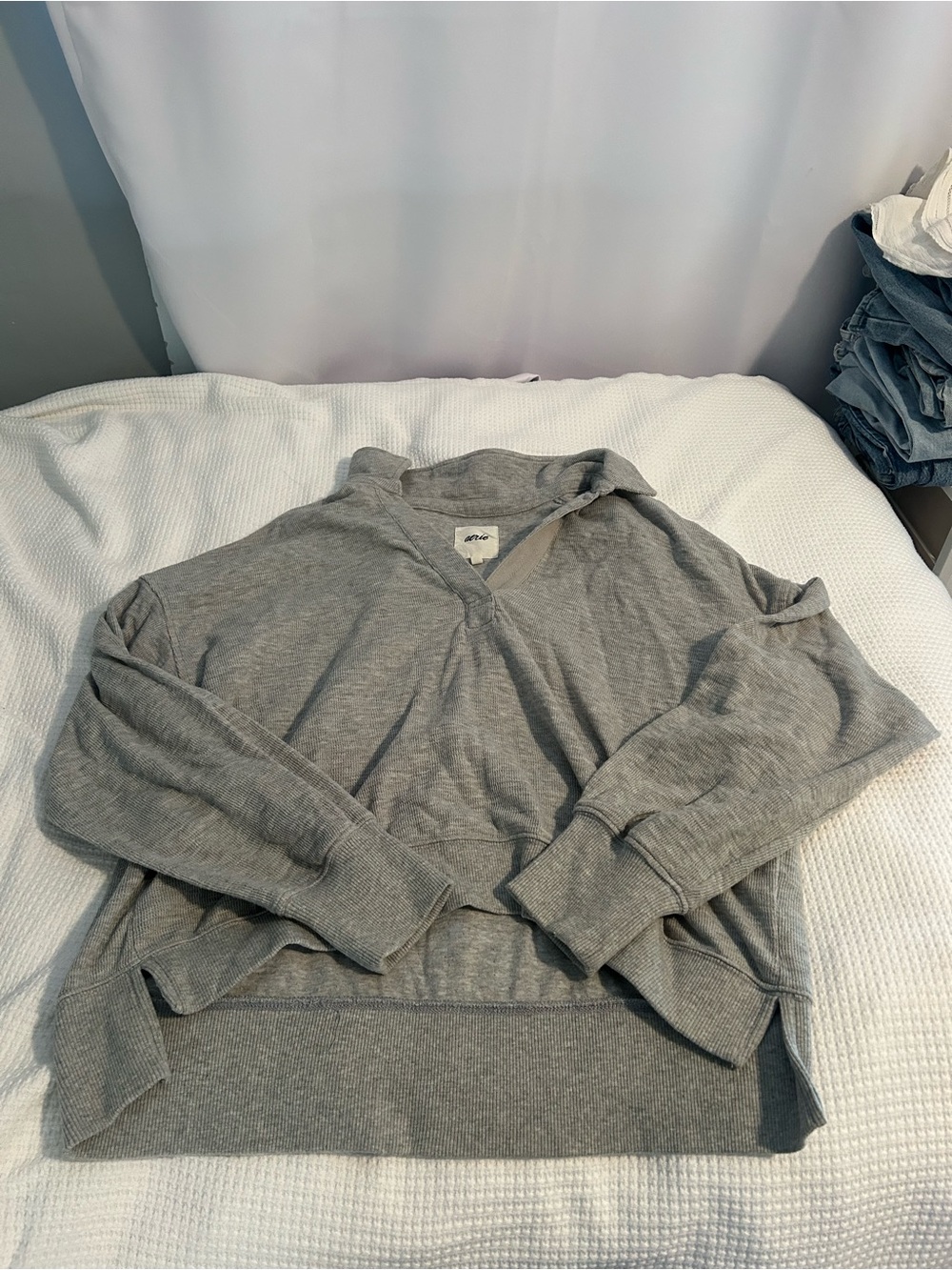 aerie Light Gray Pullover Hoodie